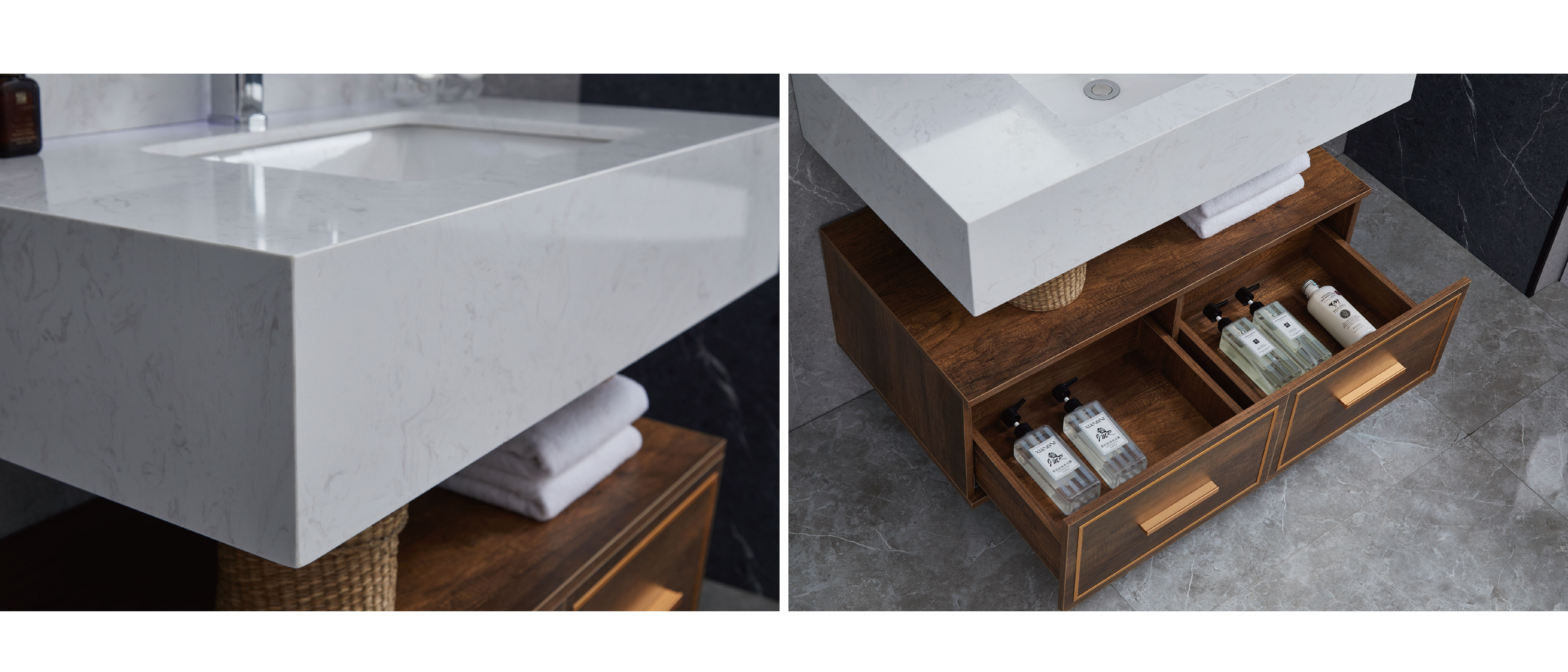 Orange Brown Badezimmerschränke Zwei separate Waschtische - Kaufen Sie